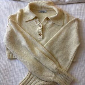 WeWoreWhat Cream Cowl Neck Sweater